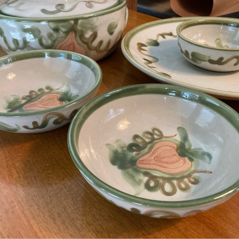 Matching bowls, Harvest pattern from Louisville Stoneware
